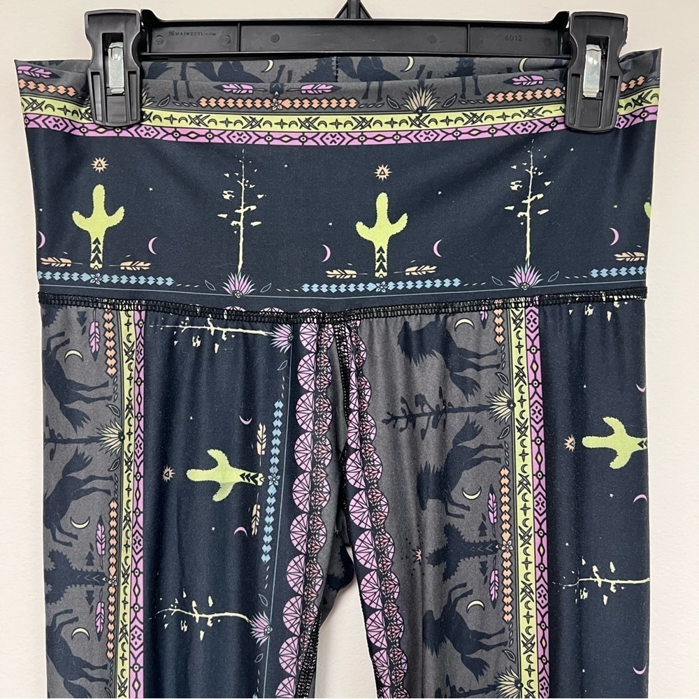 Teeki Wild and Free Desert Cactus Moon Horse Southwestern Boho Leggings